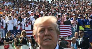 La llegada de Donald Trump a la Ryder de Nueva York convierte el campo de golf en una fortaleza