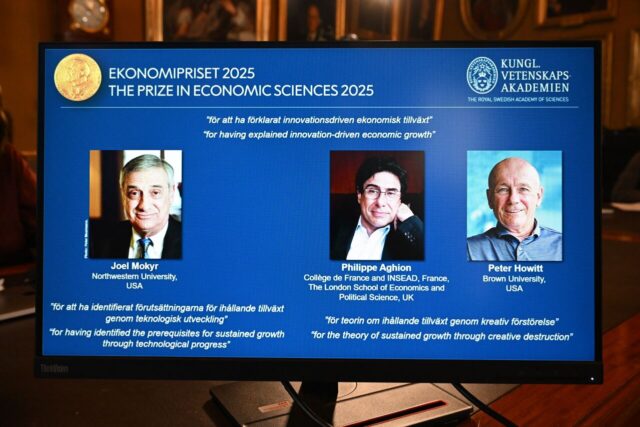 Trío gana el Nobel de Economía por sus trabajos sobre crecimiento e innovación