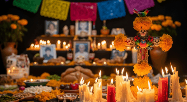 Qué significan las veladoras y la cruz en el altar de muertos