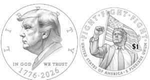 Departamento del Tesoro de EU considera acuñar una moneda con la cara de Trump Departamento del Tesoro de EU considera acuñar una moneda con la cara de Trump